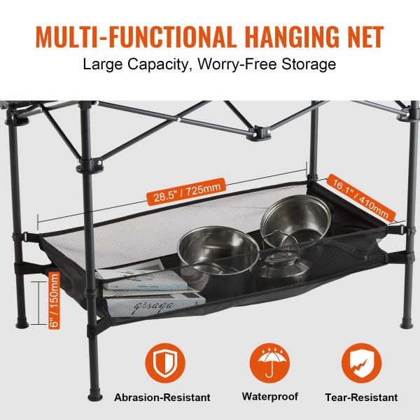 Folding Camping Table, Outdoor Portable Side Tables, Lightweight Fold Up Table, Aluminum & Steel Ultra Compact Work Table with Large Storage and Carry Bag, For Beach, Picnic, Travel, 24x16 inch - Image 11